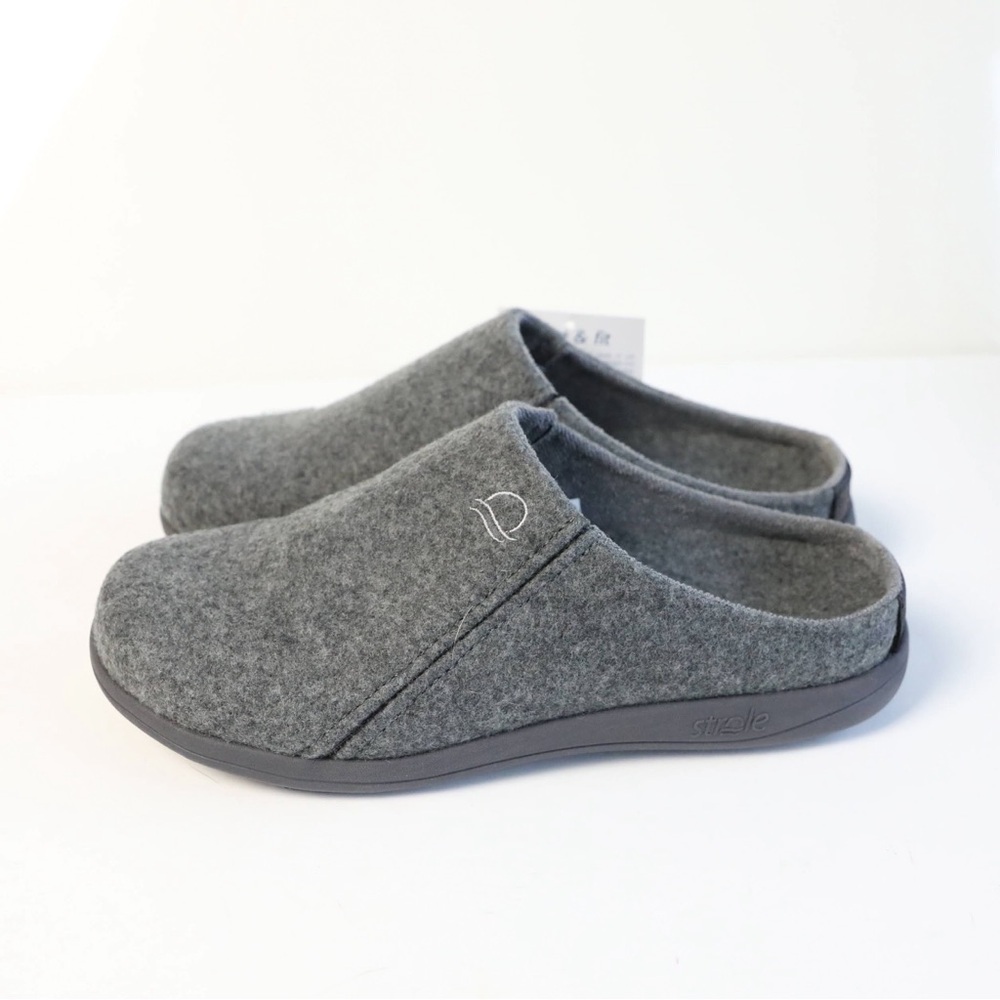 NWT Strole Men's Wool Clogs Orthopedic Support Gray new wide foot comfy cozy